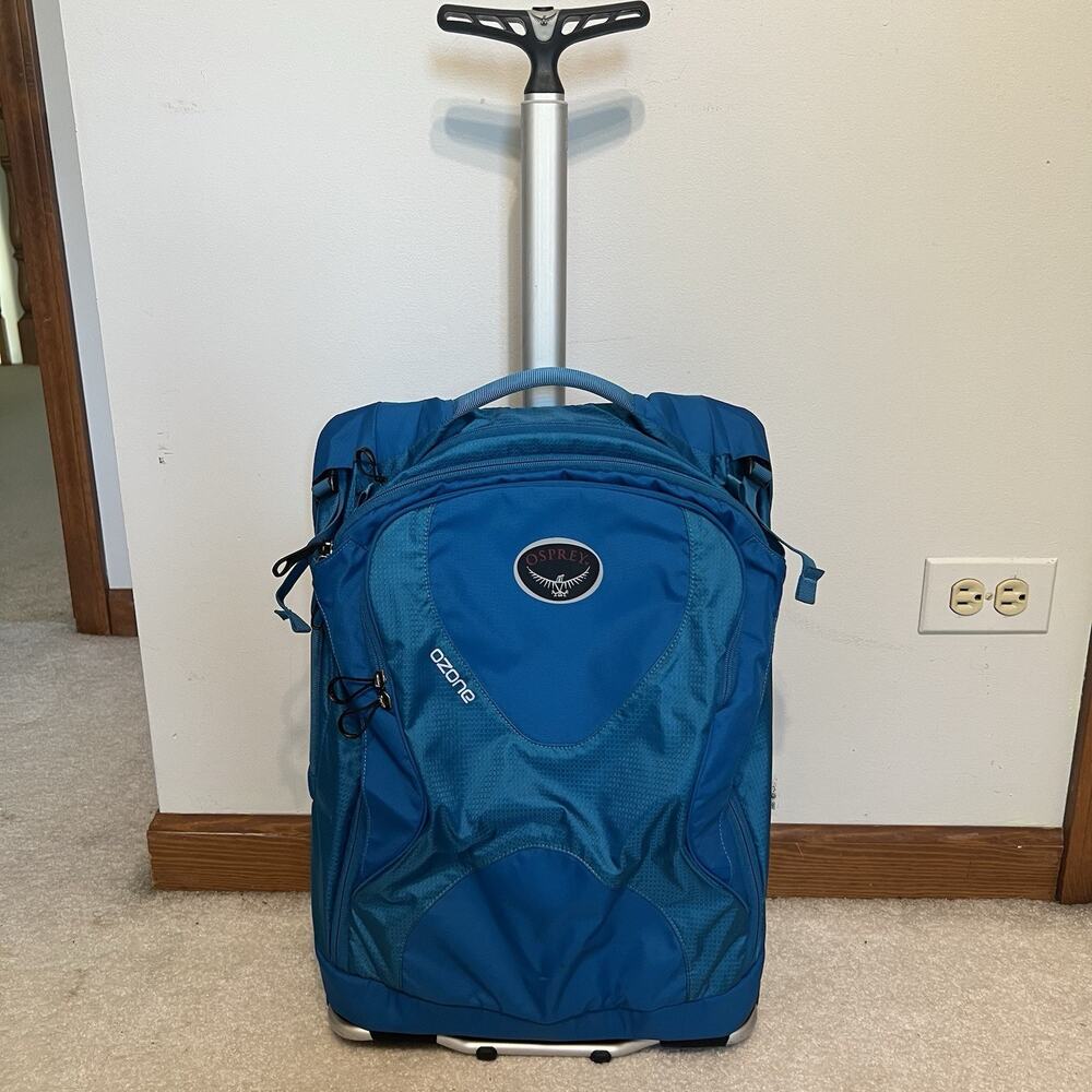 Osprey Ozone High Road LT 18” Rolling Luggage Wheeled Suitcase Travel Blue Carry